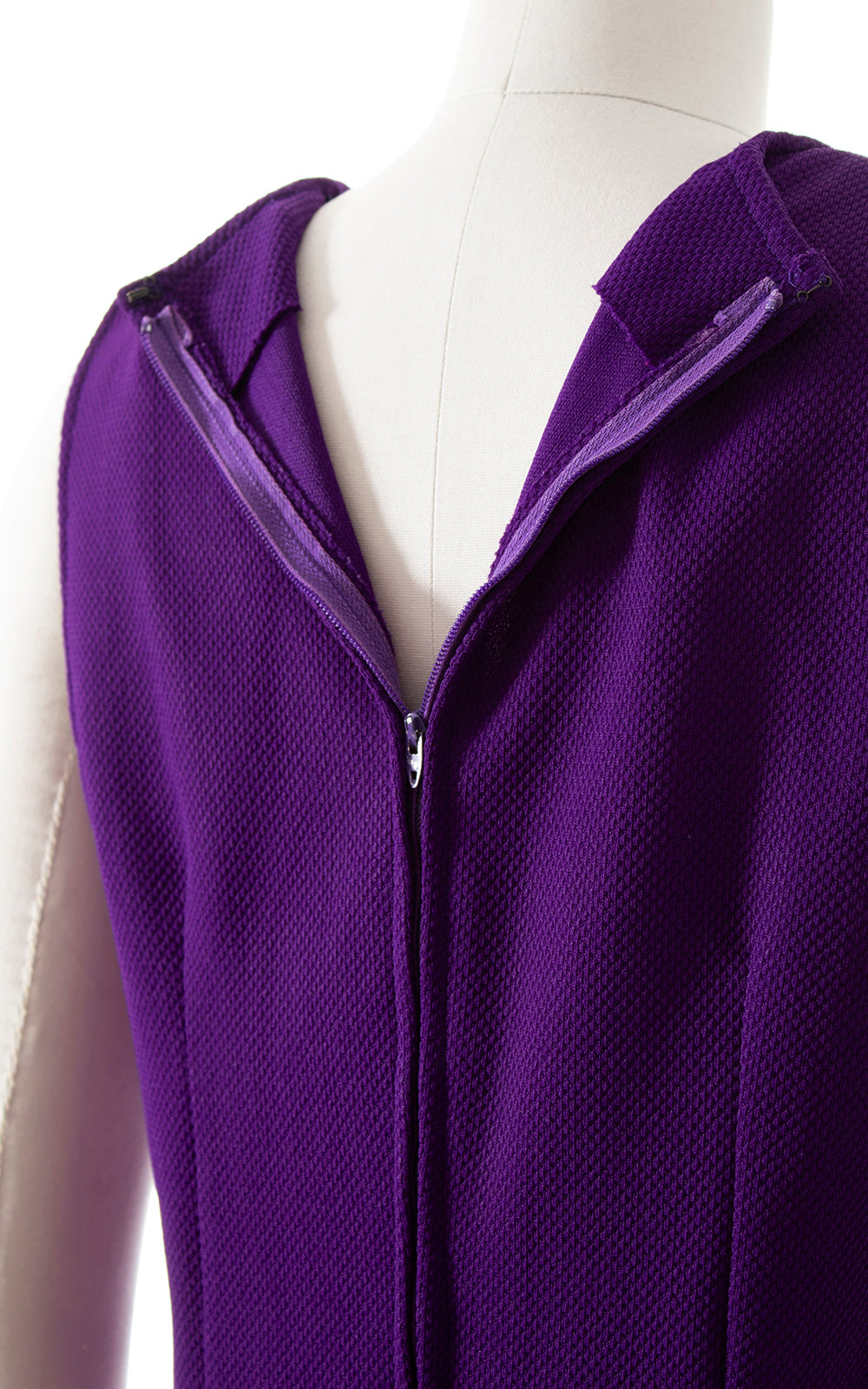 1970s Purple Knit Wide Leg Jumpsuit | small