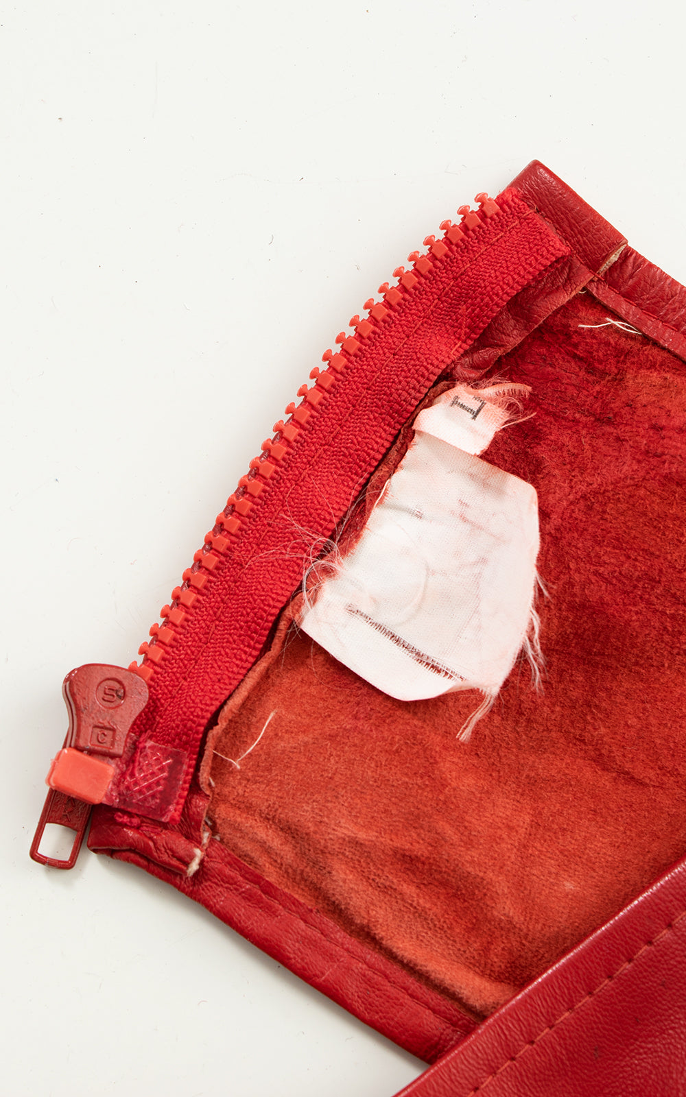 1980s Red Leather Sweetheart Crop Top | small/medium