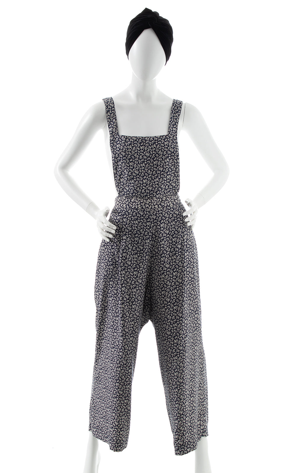 1990s does 1940s Floral Rayon Overall Pants | large