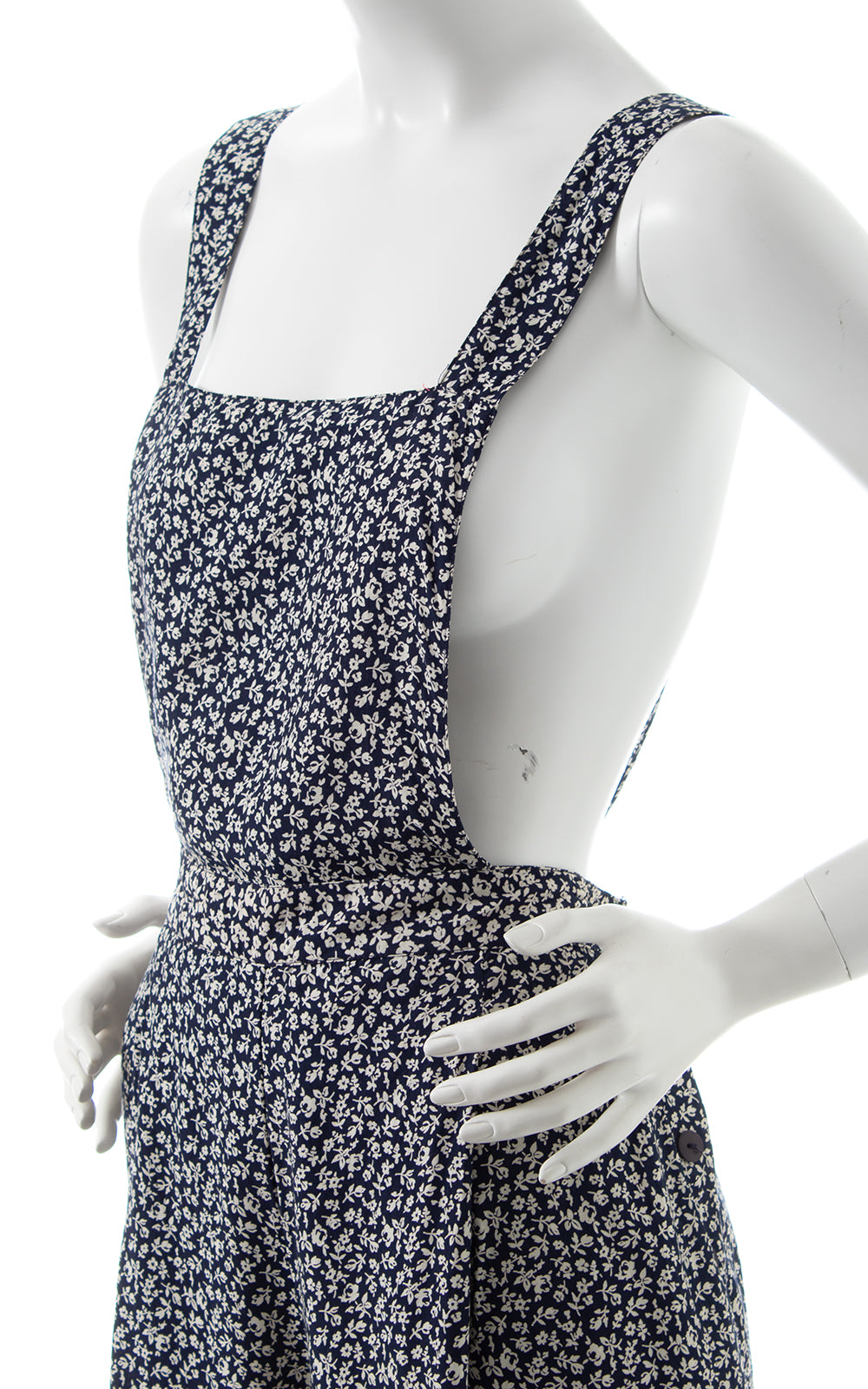 1990s does 1940s Floral Rayon Overall Pants | large