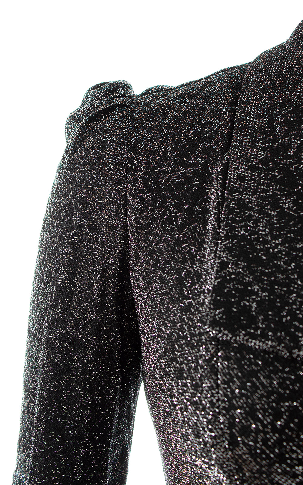 1960s 1970s Metallic Silver Lurex Jersey Blouse | x-small/small