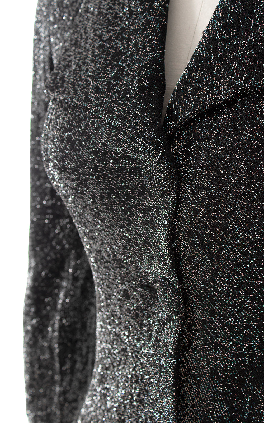 1960s 1970s Metallic Silver Lurex Jersey Blouse | x-small/small