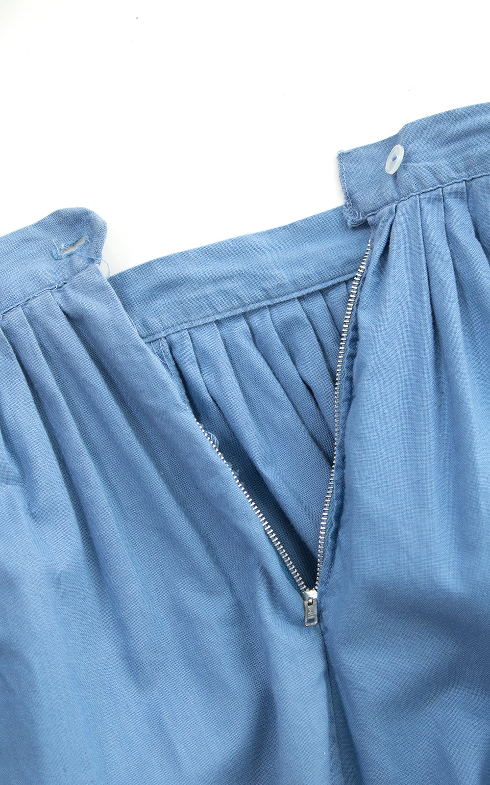 1950s Periwinkle Blue Cotton Skirt