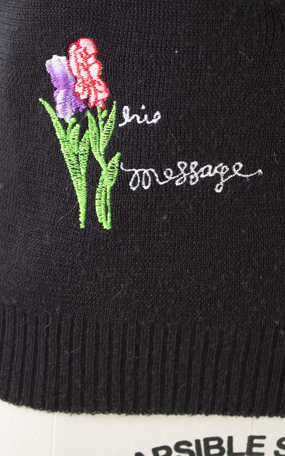 1970s Language of Flowers Embroidered Sweater BirthdayLifeVintage