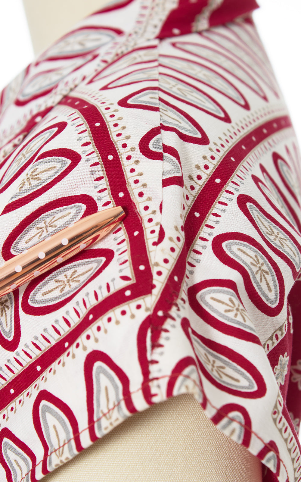 1950s Brentwood Geometric Printed Cotton Shirt Dress