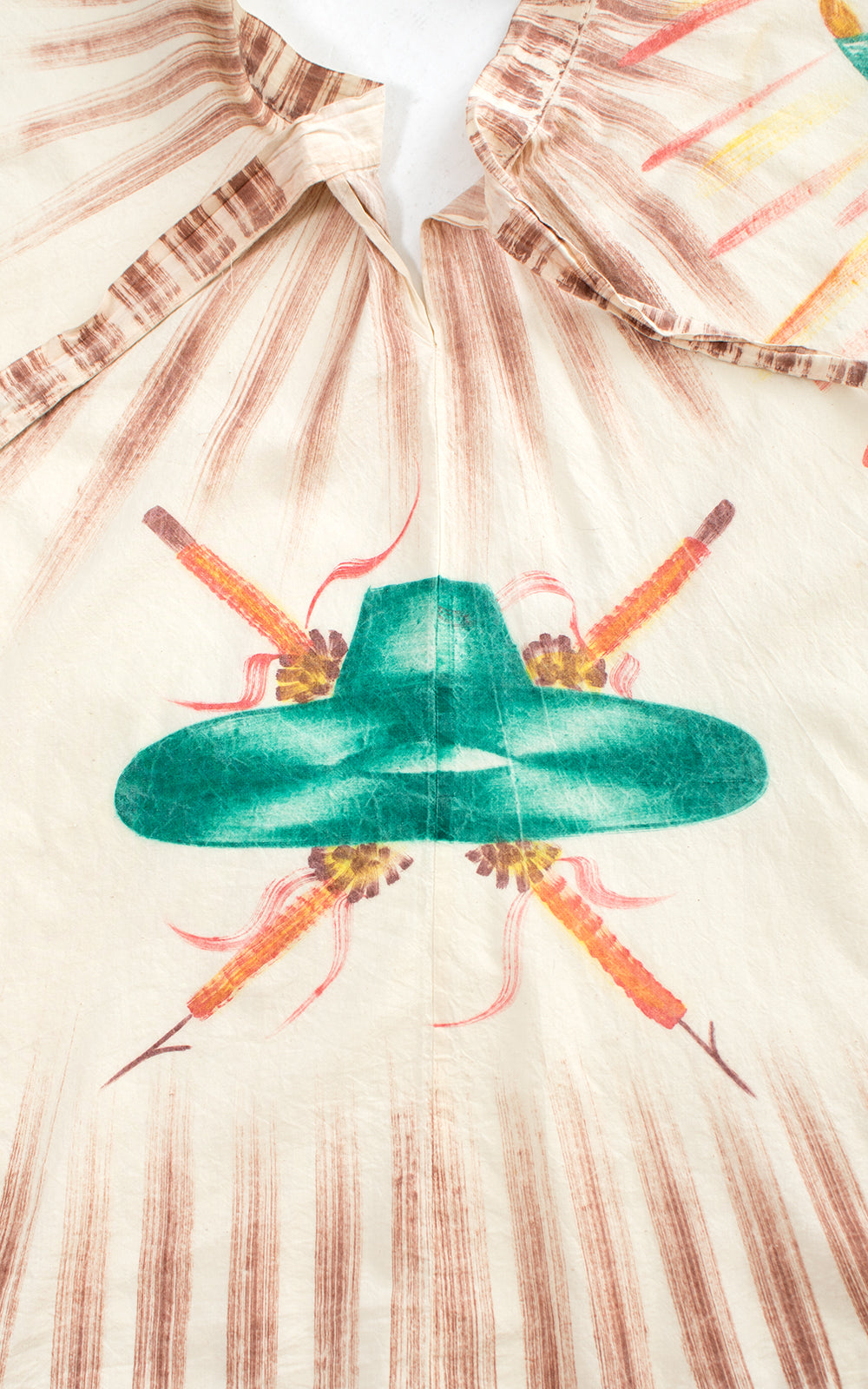 1950s Bullfighter Novelty Print Hand-Painted Mexican Circle Skirt