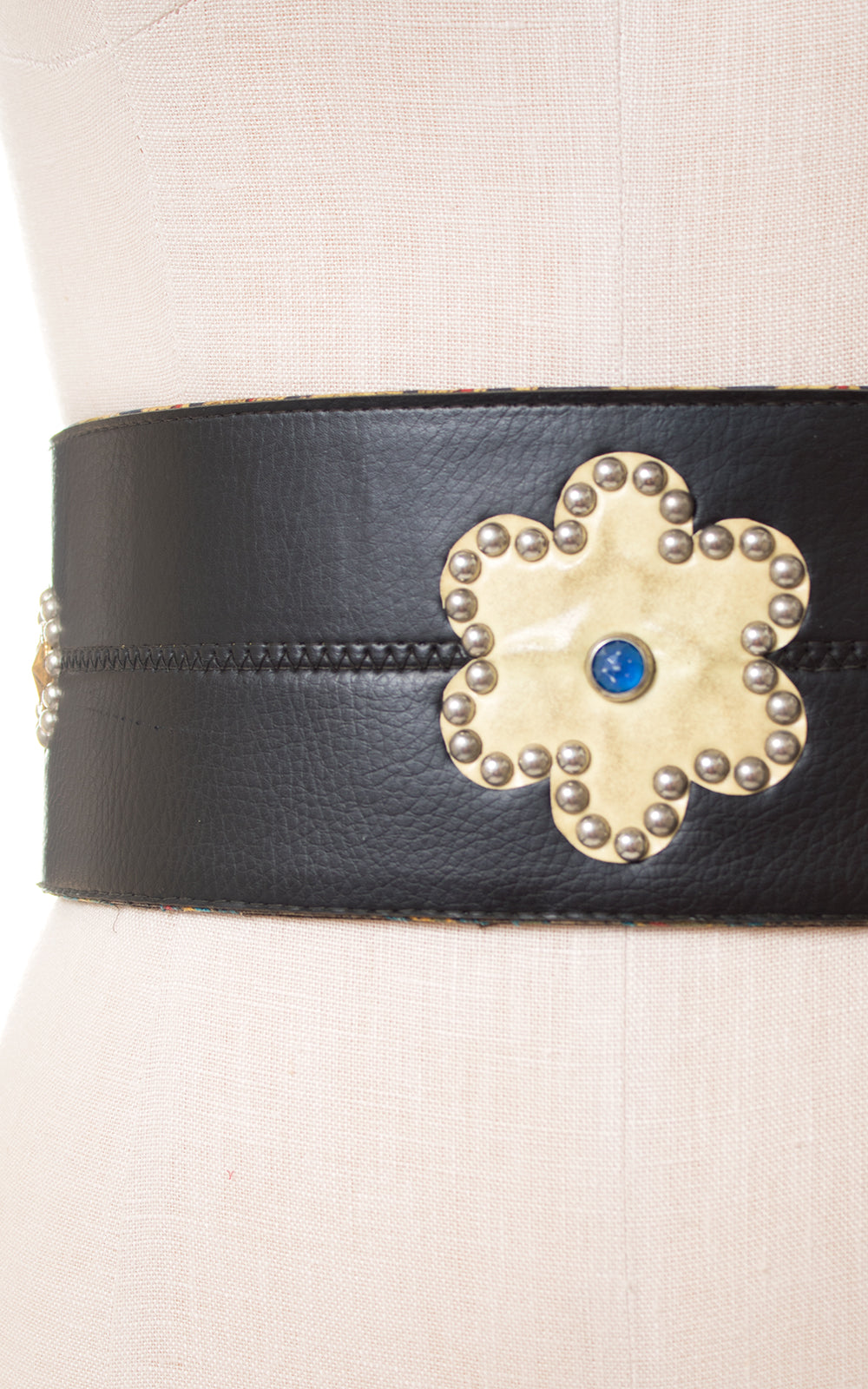 1960s Studded Vinyl Extra-Wide Motorcycle Belt