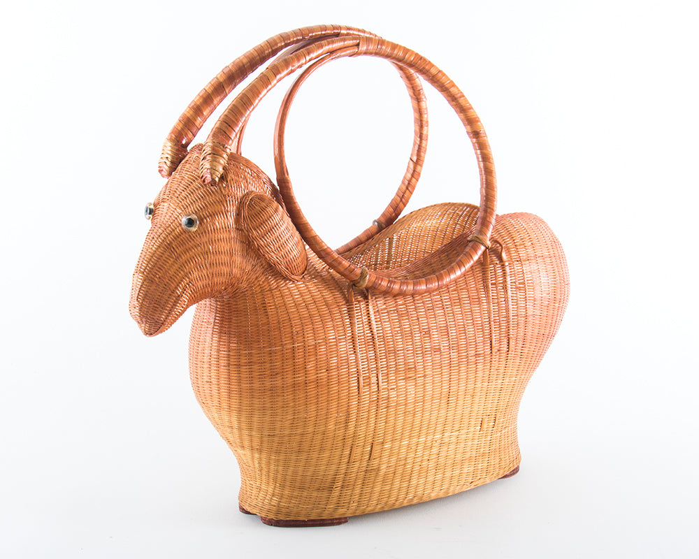 Vintage Ram Novelty Wicker Basket Purse – Birthday Life Vintage