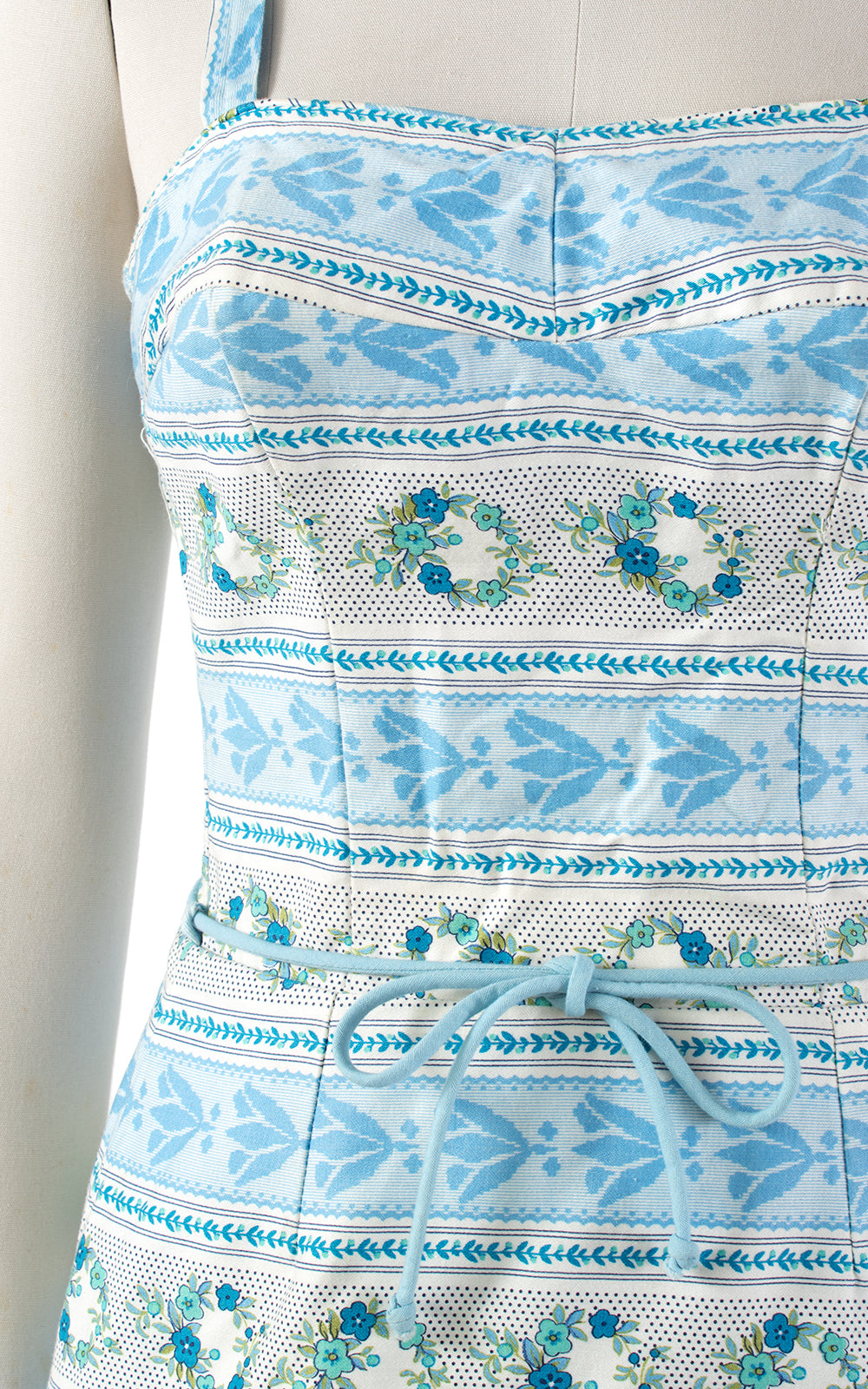 1960s Cole of California Floral Striped Skirted Romper