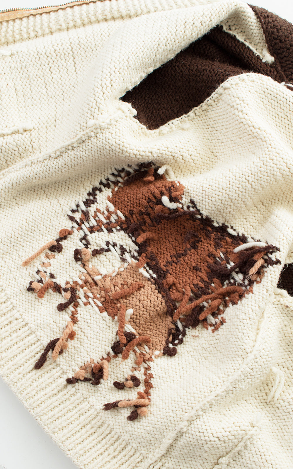 1970s Lucky Horseshoe & Horses Novelty Wool Cowichan Cardigan | medium/large