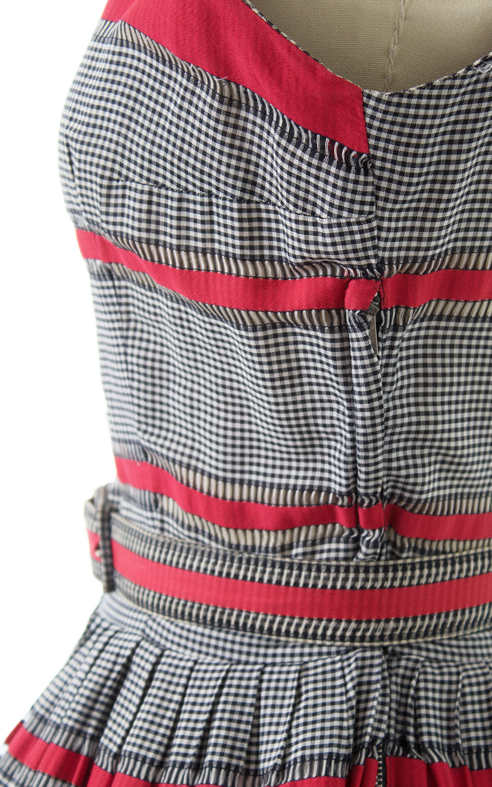 1950s Striped Gingham Cotton Sundress