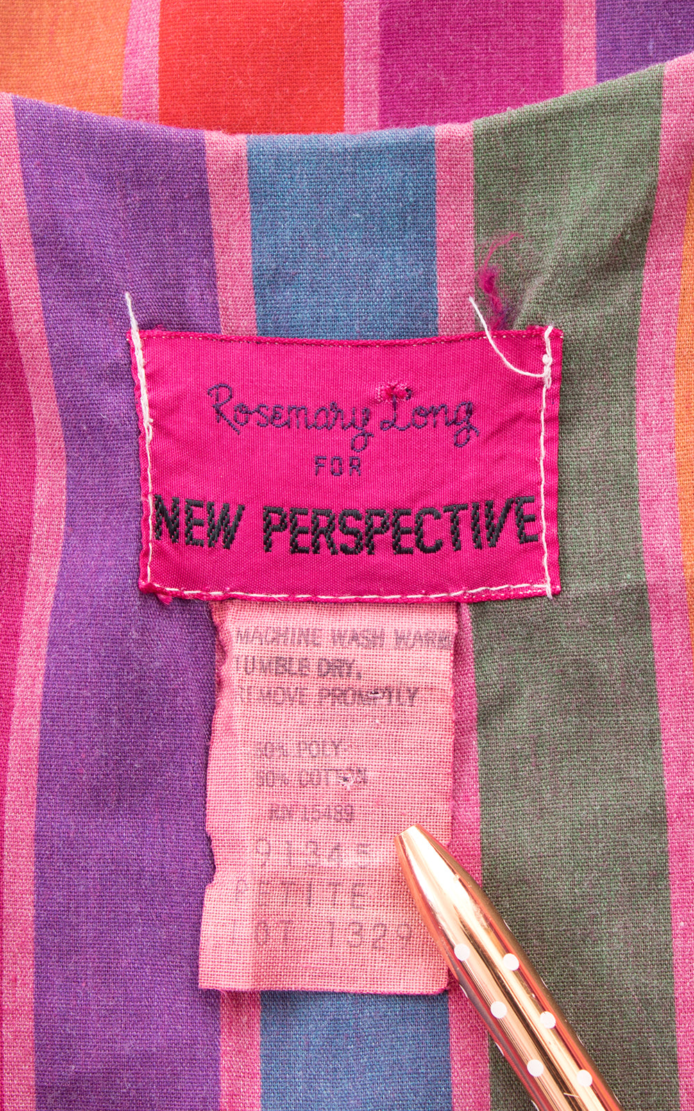 1970s Rainbow Striped Cotton Wrap Dress BirthdayLifeVintage