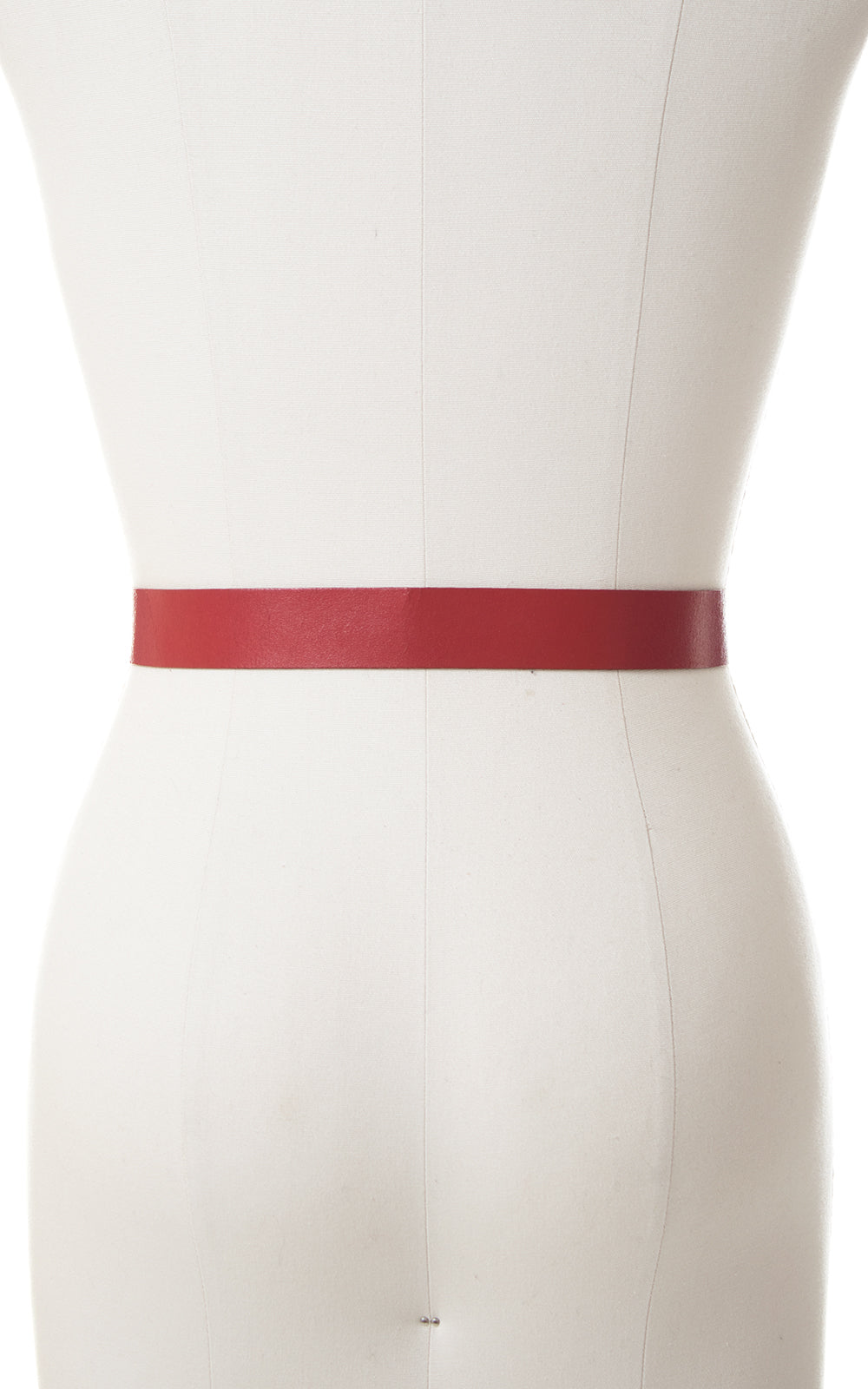 1950s Double Buckle Red Leather Cinch Belt