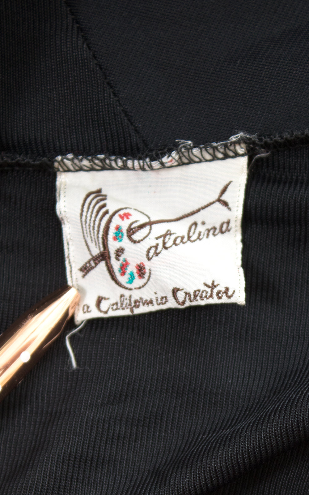 1950s Catalina Black Skirted Swimsuit