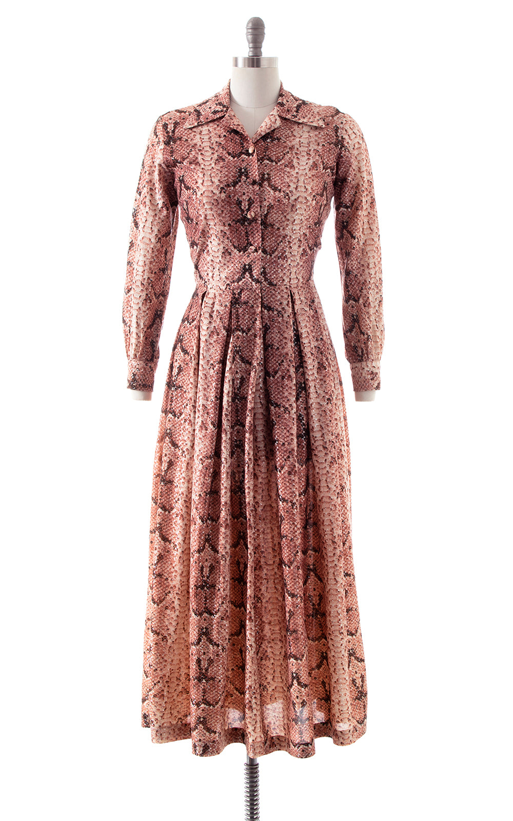 1970s Metallic Snakeskin Maxi Dress | medium