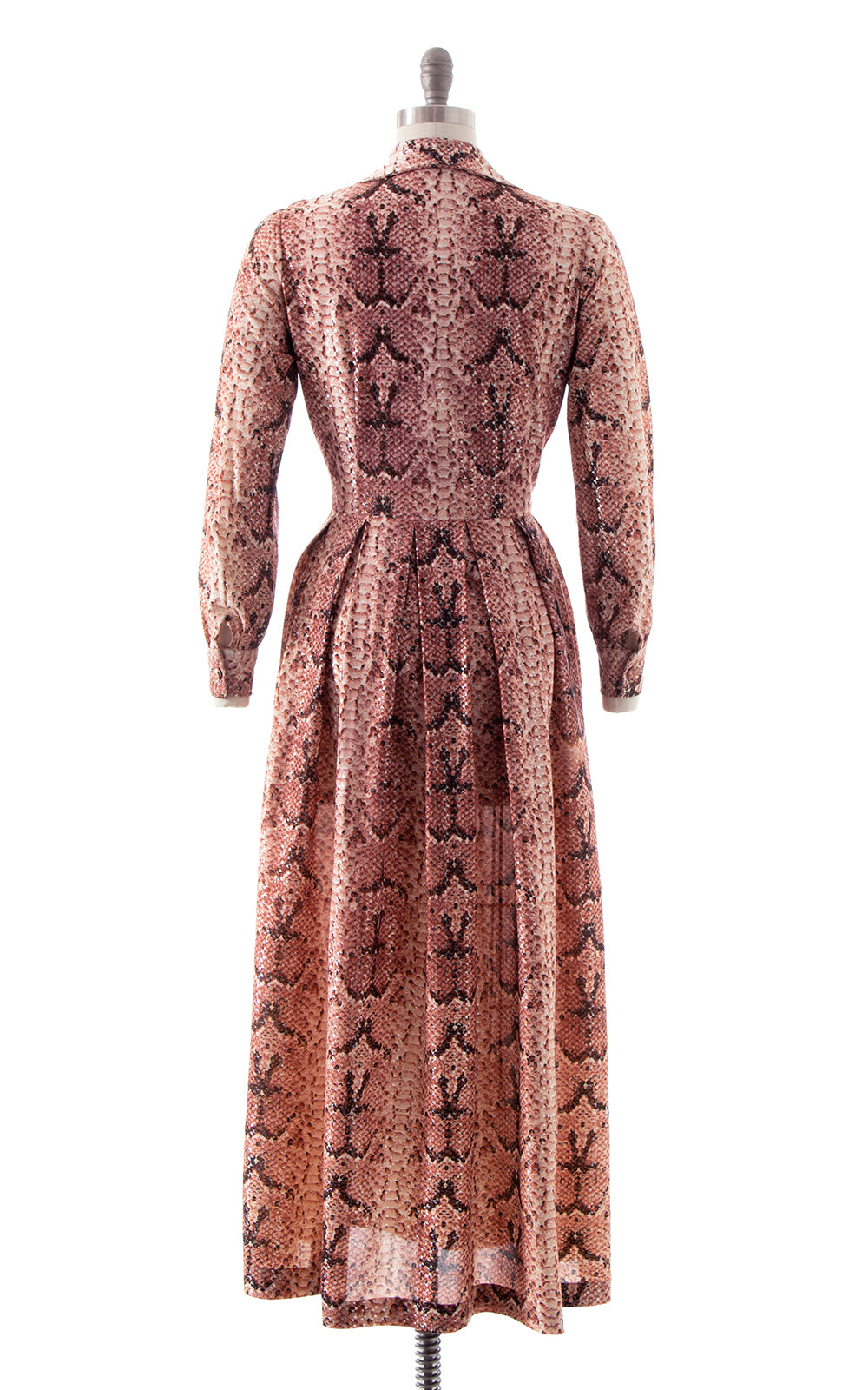 1970s Metallic Snakeskin Maxi Dress | medium