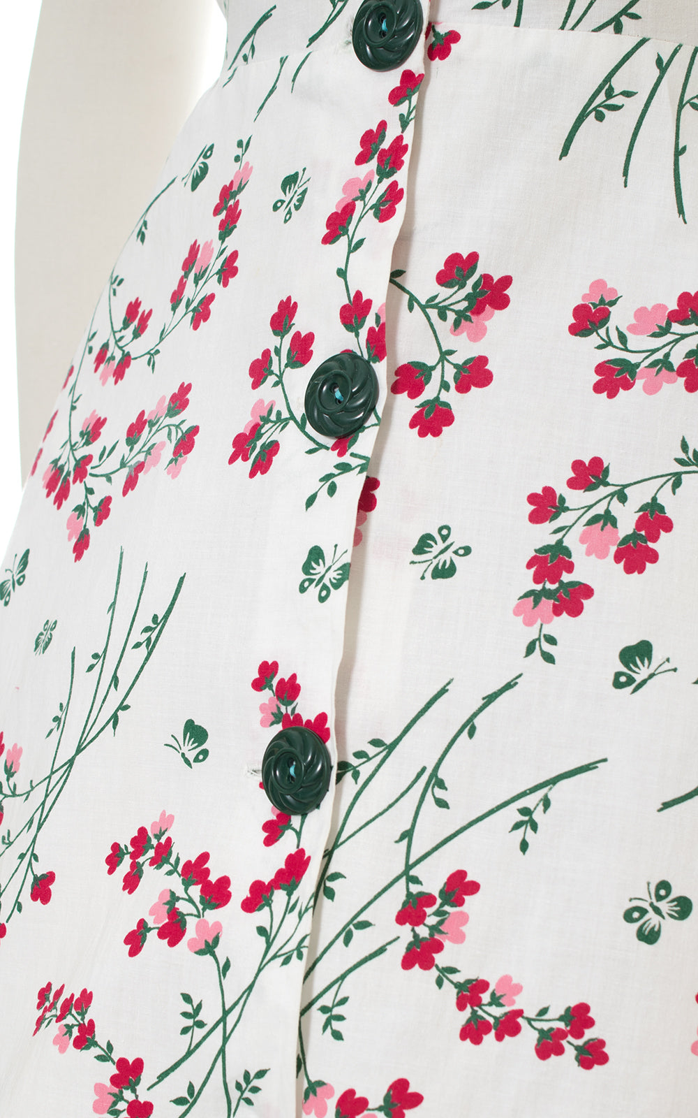 1950s Floral Butterfly Novelty Print Halter Sundress