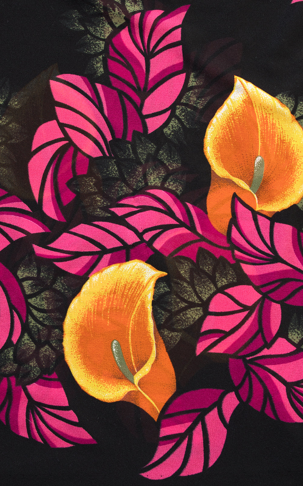 1980s Deer Floral Border Print Sheer Dress