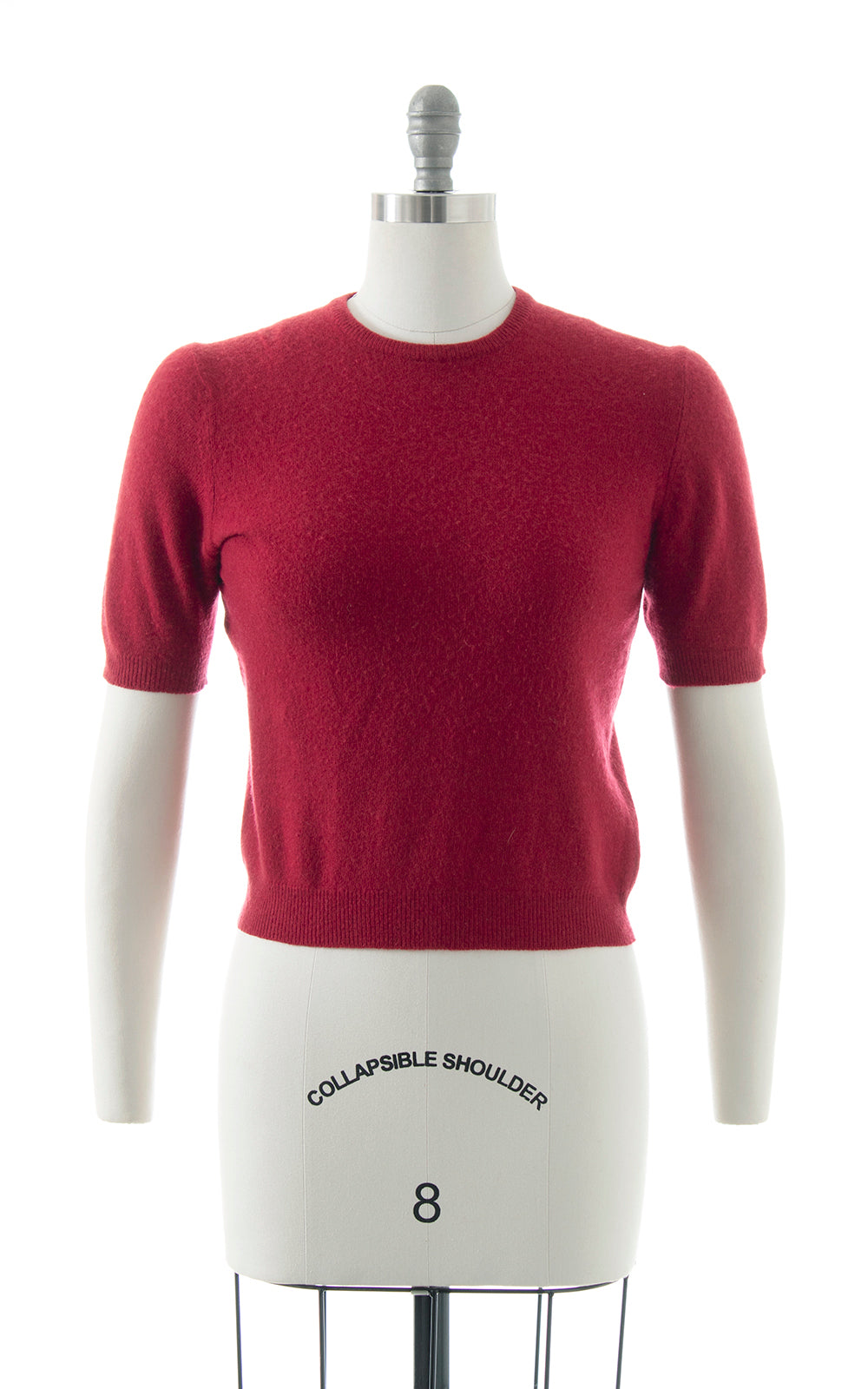 1940s Cranberry Cashmere Knit Sweater Set | small/medium