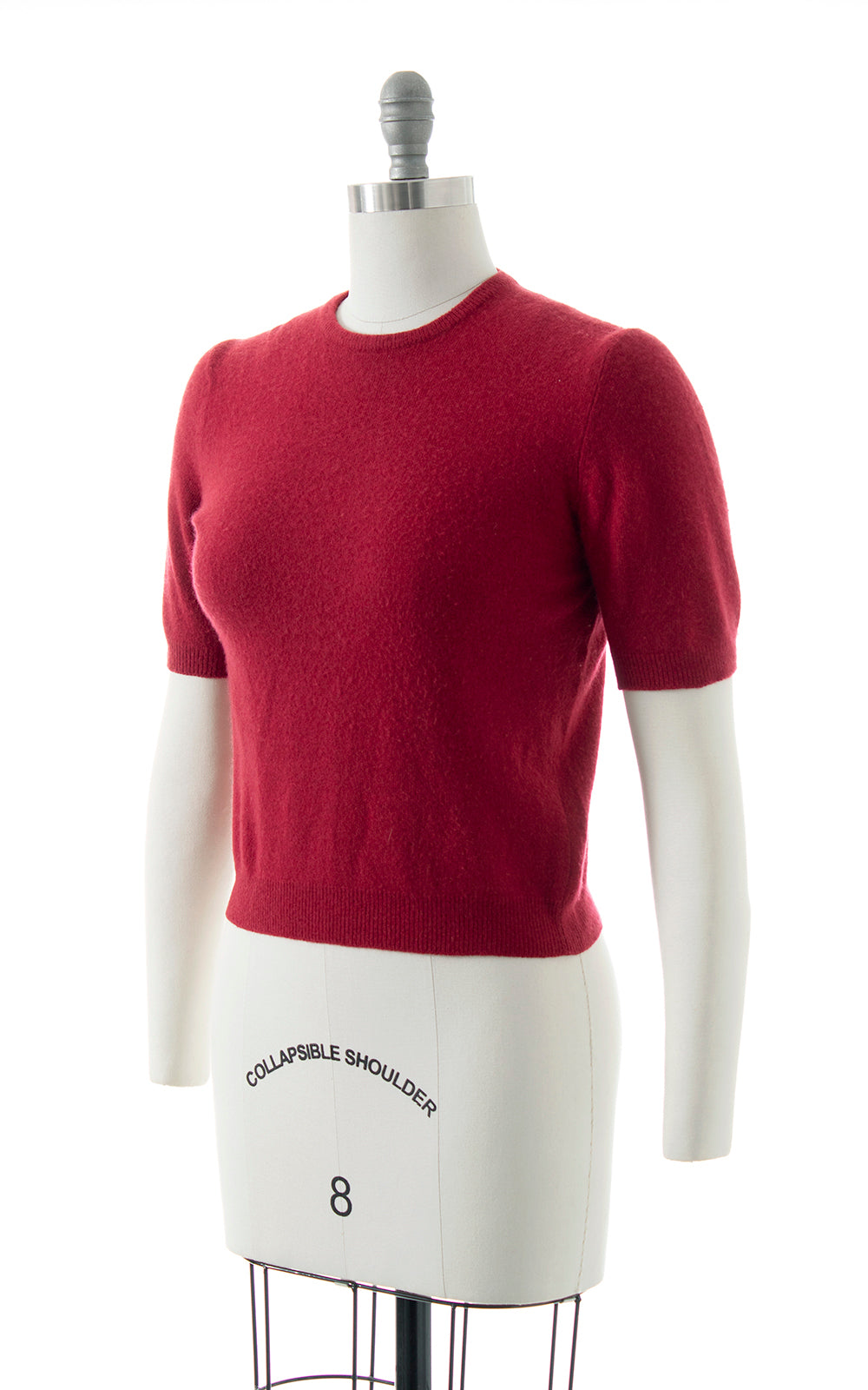 1940s Cranberry Cashmere Knit Sweater Set | small/medium
