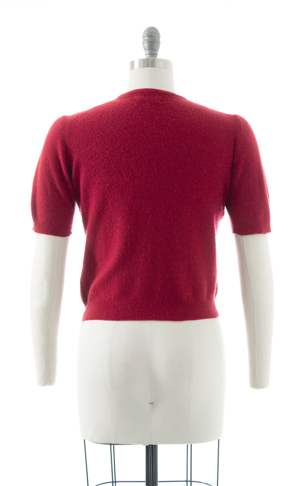 1940s Cranberry Cashmere Knit Sweater Set | small/medium