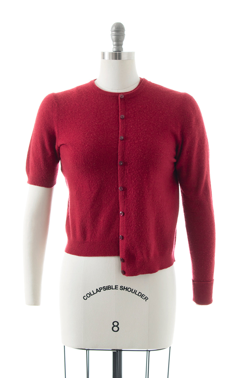 1940s Cranberry Cashmere Knit Sweater Set | small/medium