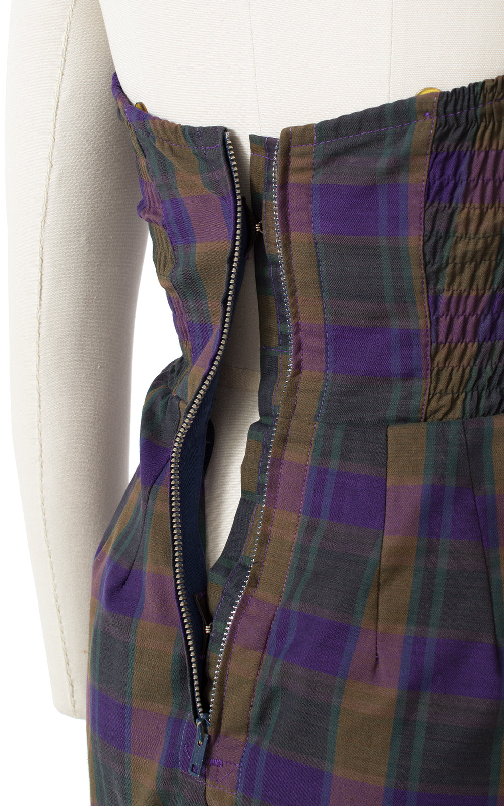 1950s Purple Plaid Cotton Romper | small