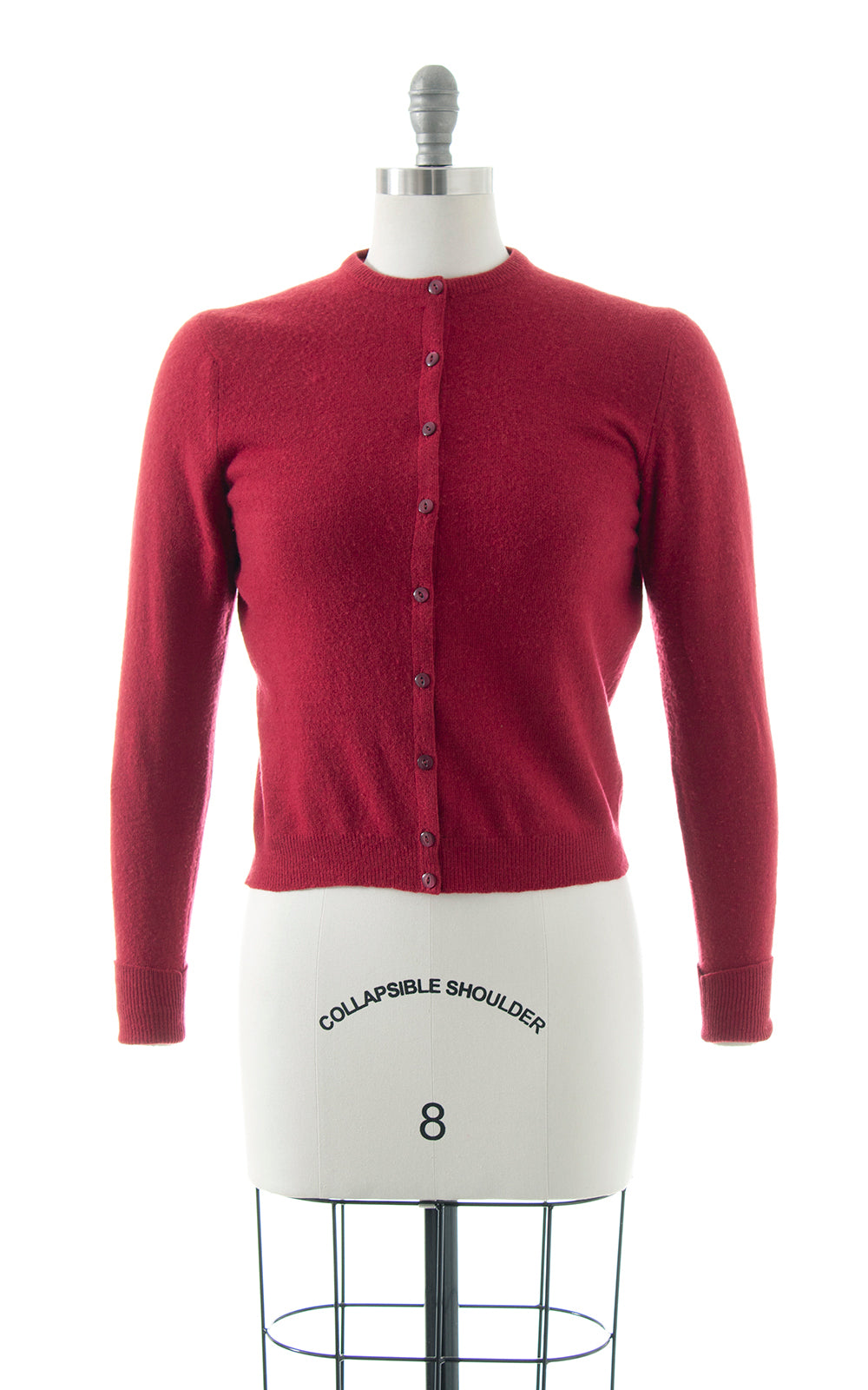 1940s Cranberry Cashmere Knit Sweater Set | small/medium