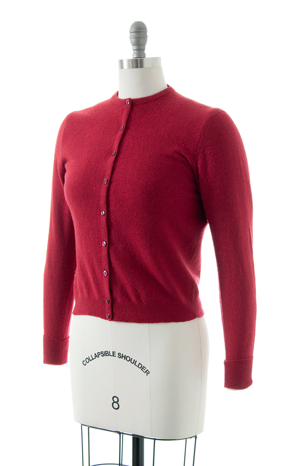 1940s Cranberry Cashmere Knit Sweater Set | small/medium