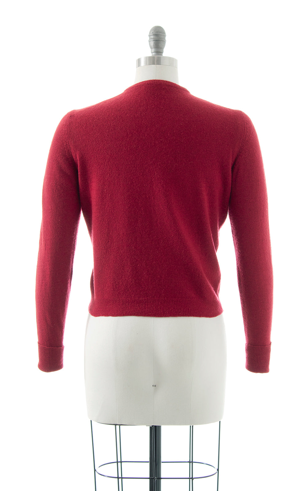 1940s Cranberry Cashmere Knit Sweater Set | small/medium