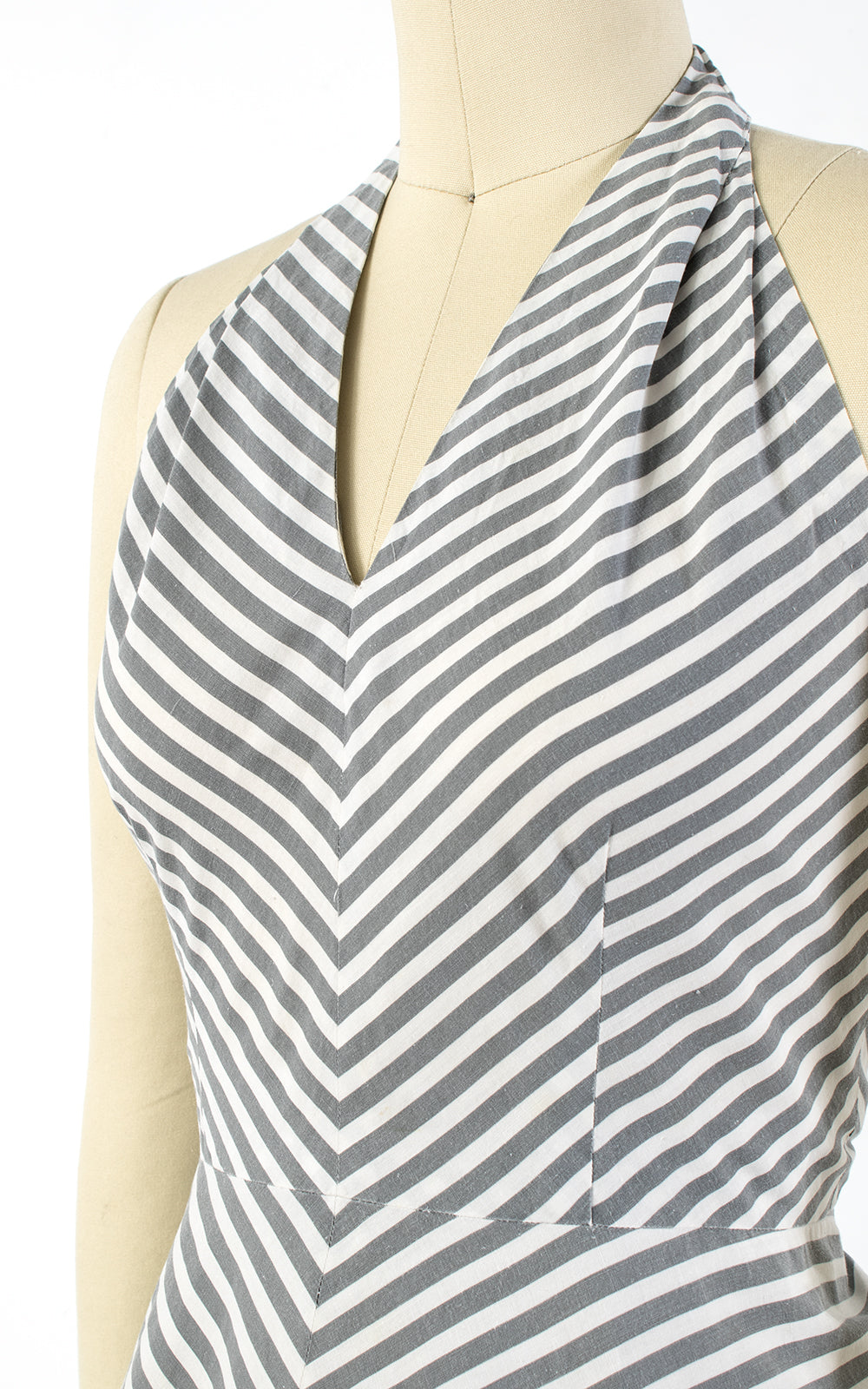 1950s Chevron Striped Cotton Halter Sundress | small