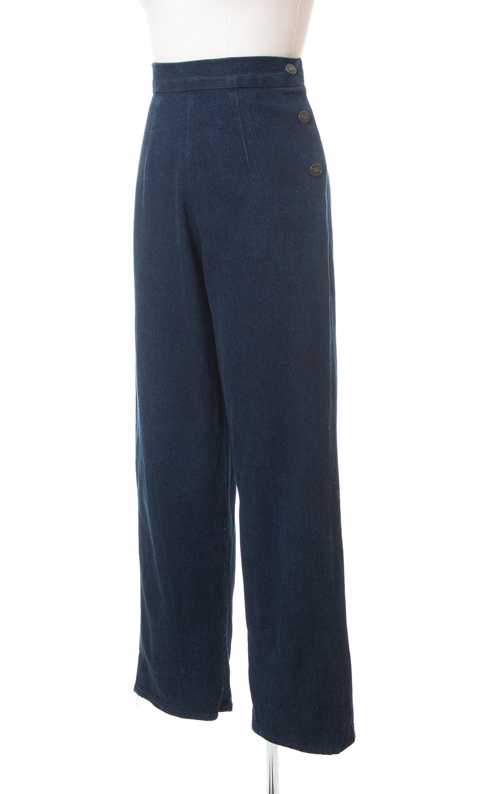 1950s Style High Waisted Denim Jeans