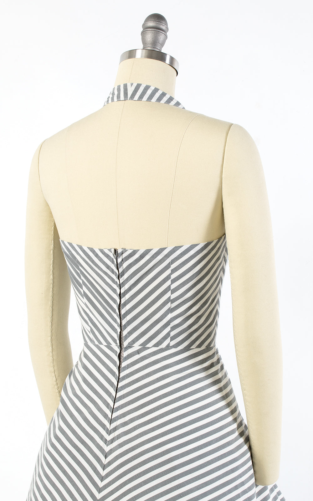 1950s Chevron Striped Cotton Halter Sundress | small