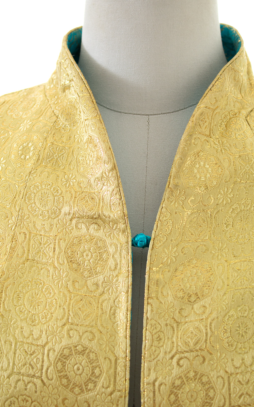 1950s REVERSIBLE Metallic Floral Brocade Evening Coat