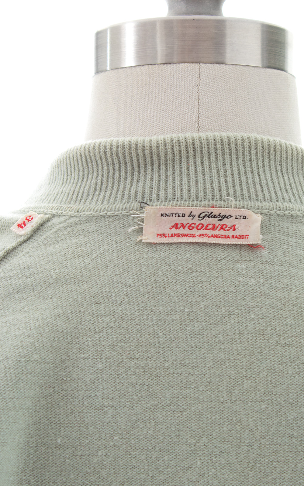 1950s Mint Wool-Angora Knit Cardigan