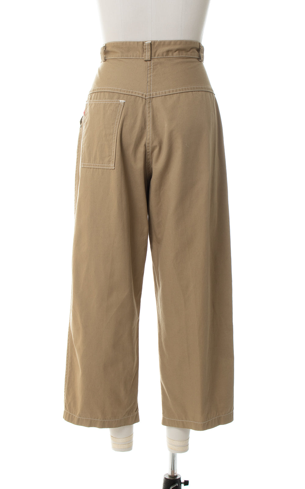 1950s Khaki High Waist Capri Pants