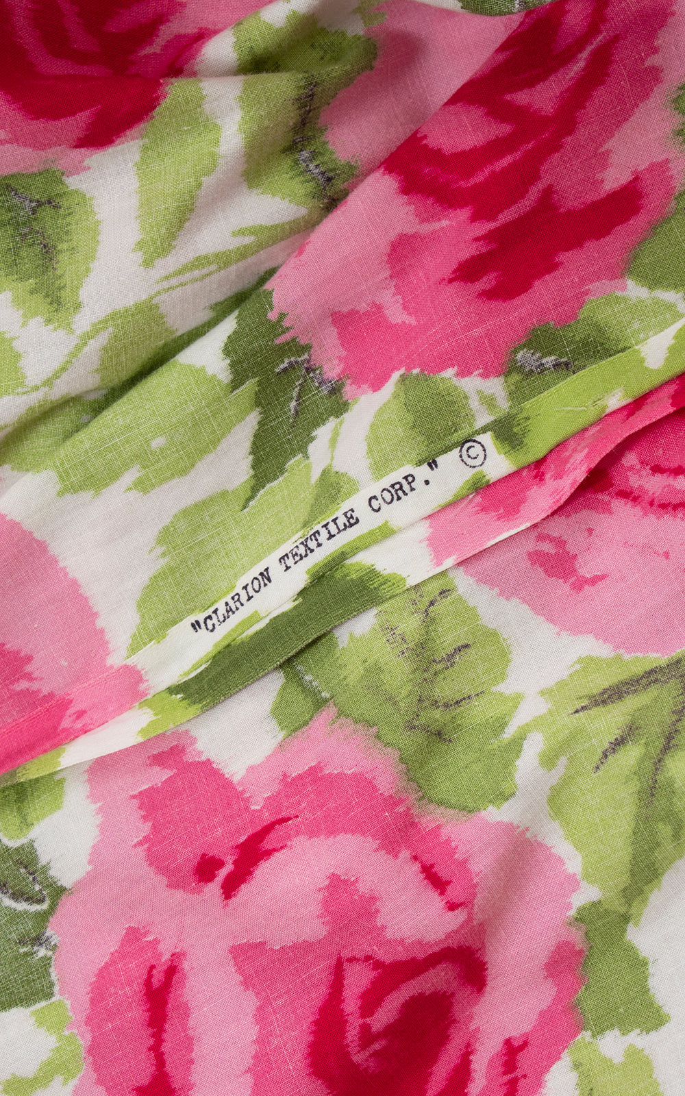 1950s Rose Cotton Puff Sleeve Dress | small/medium