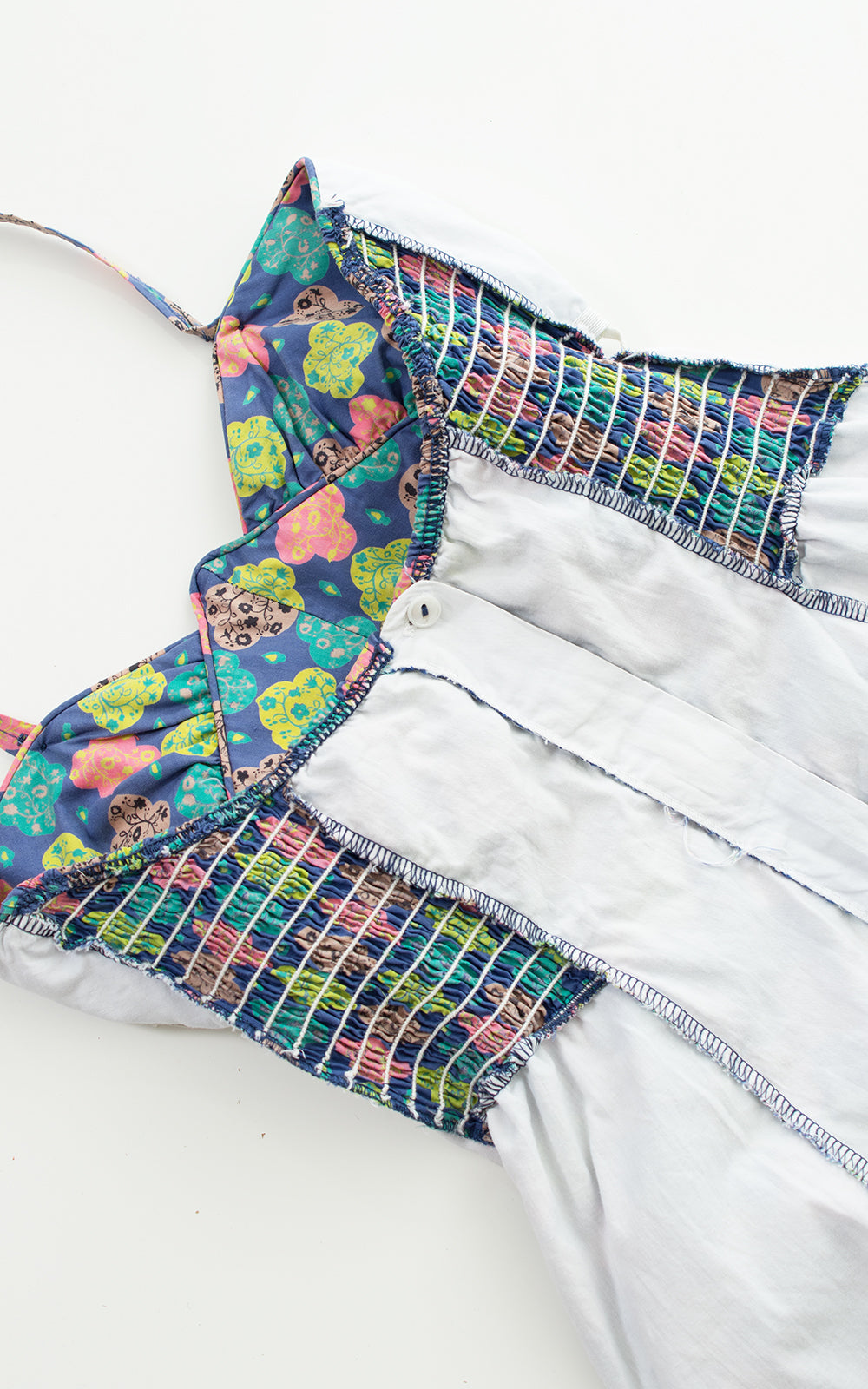 1950s Floral Medallion Cotton Halter Romper