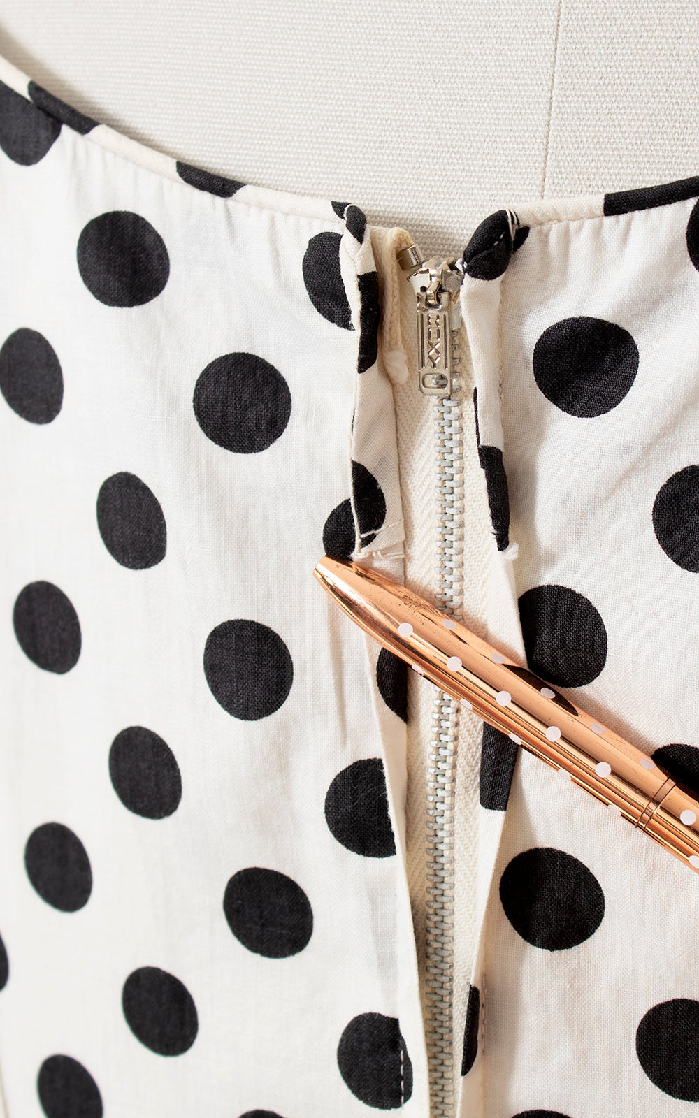 1950s Black Polka Dot Cotton Dress | medium