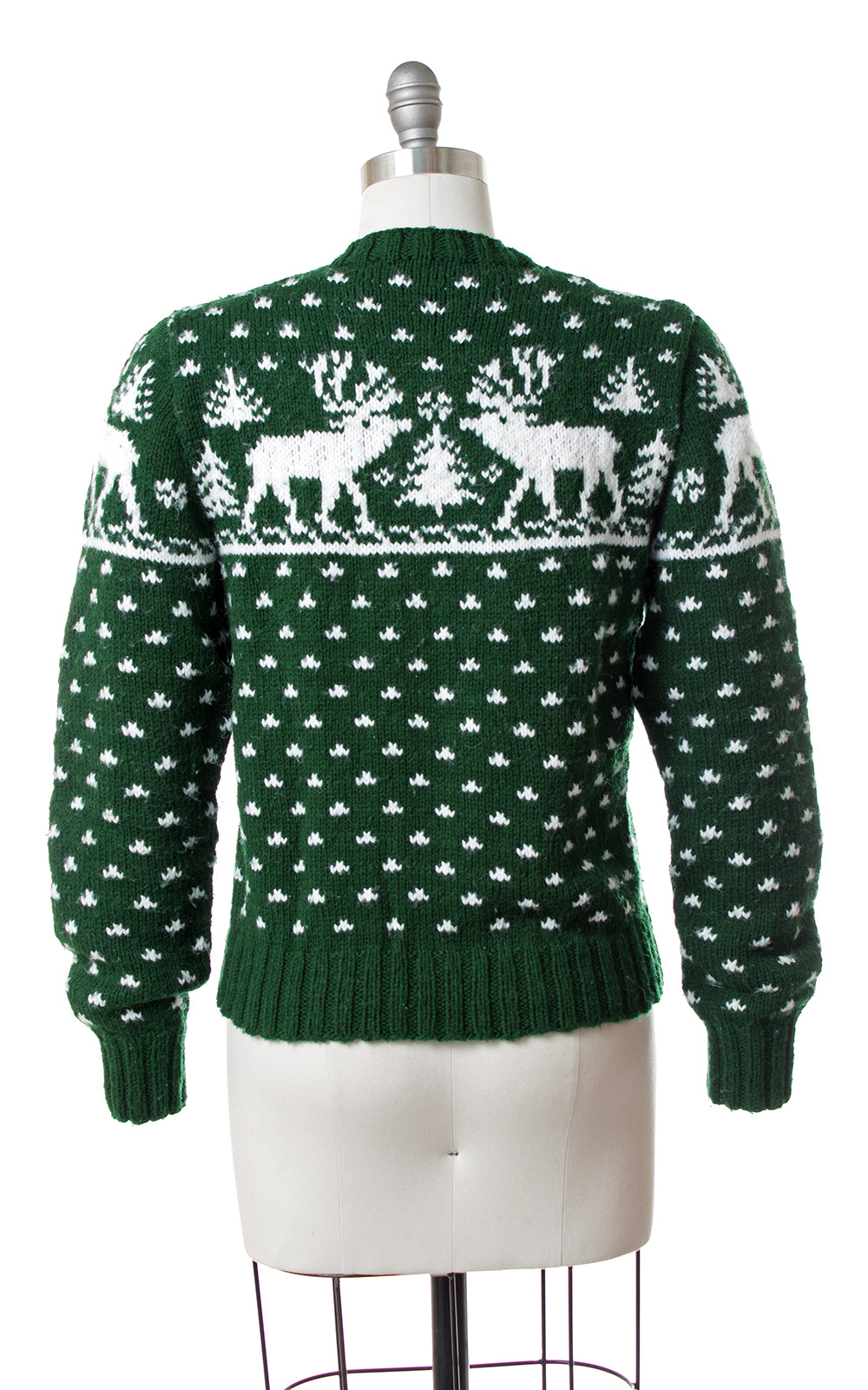 1970s Reindeer & Pine Tree Knit Novelty Sweater