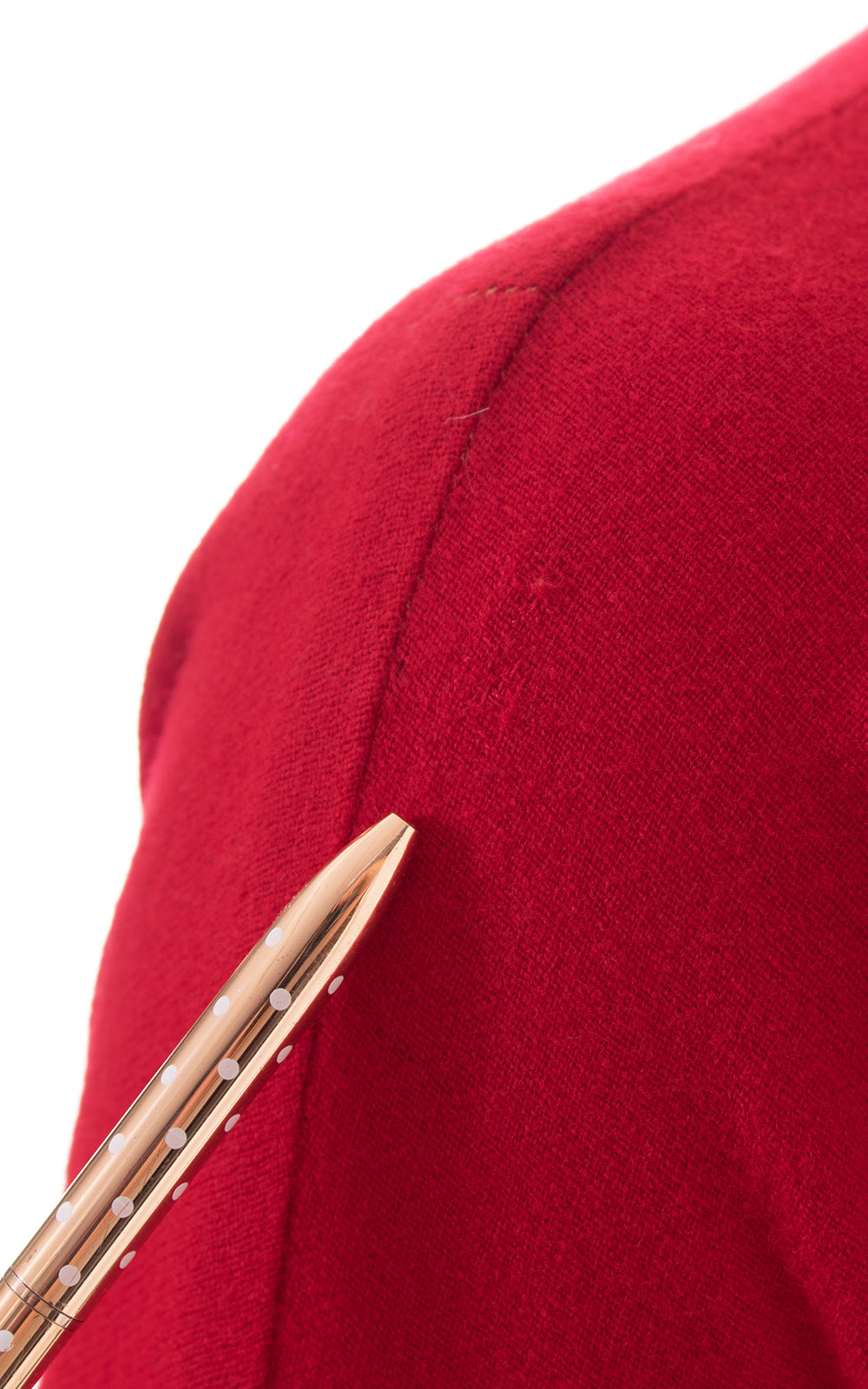 1950s Red Hot Wool Shirtwaist Wiggle Dress