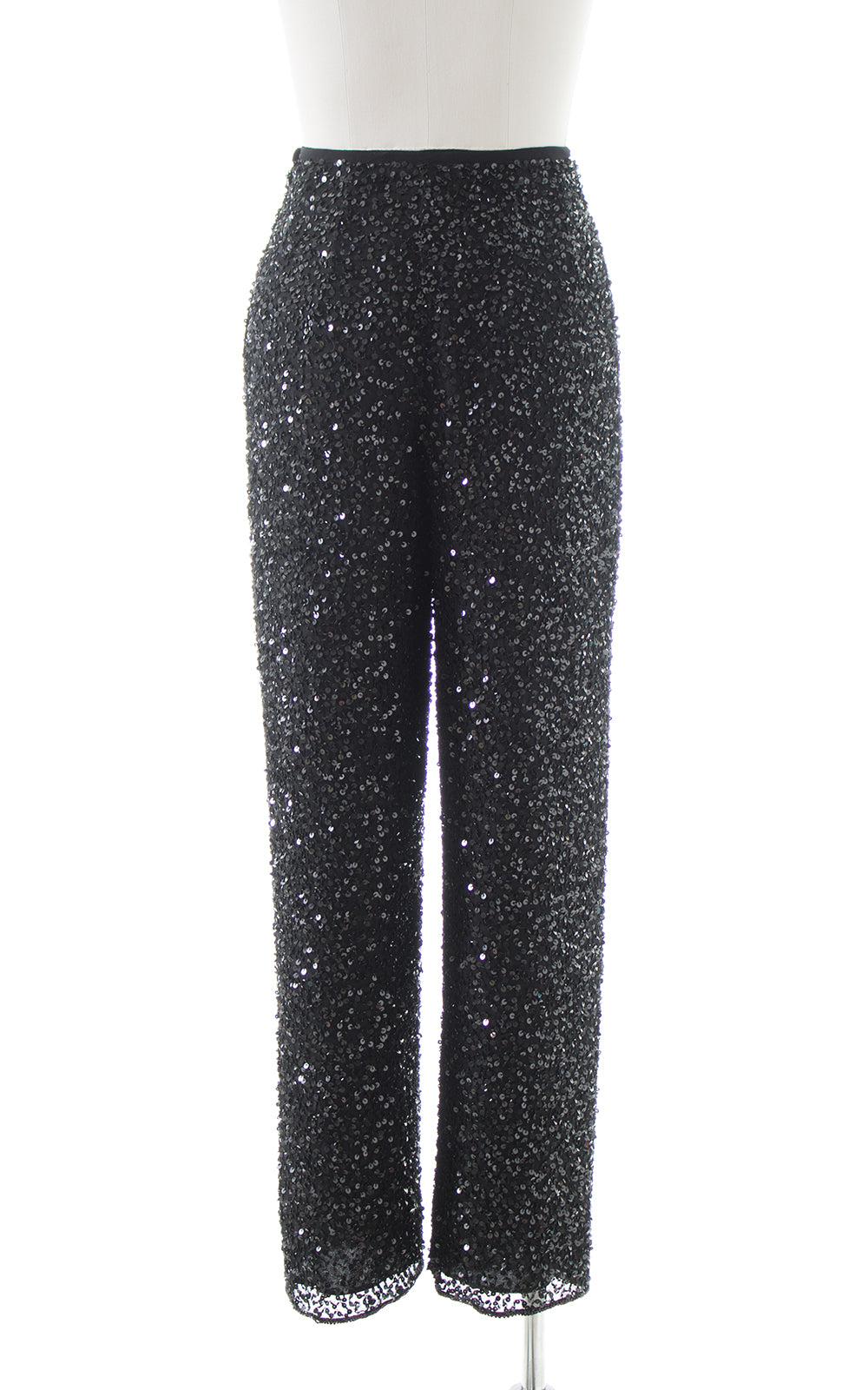 1980s Adrianna Papell Sequin Silk Chiffon Pants BirthdayLifeVintage