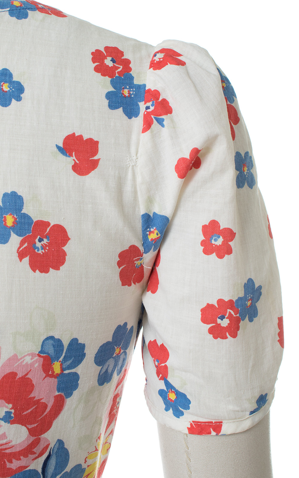 1940s Floral Cotton Maxi Dress