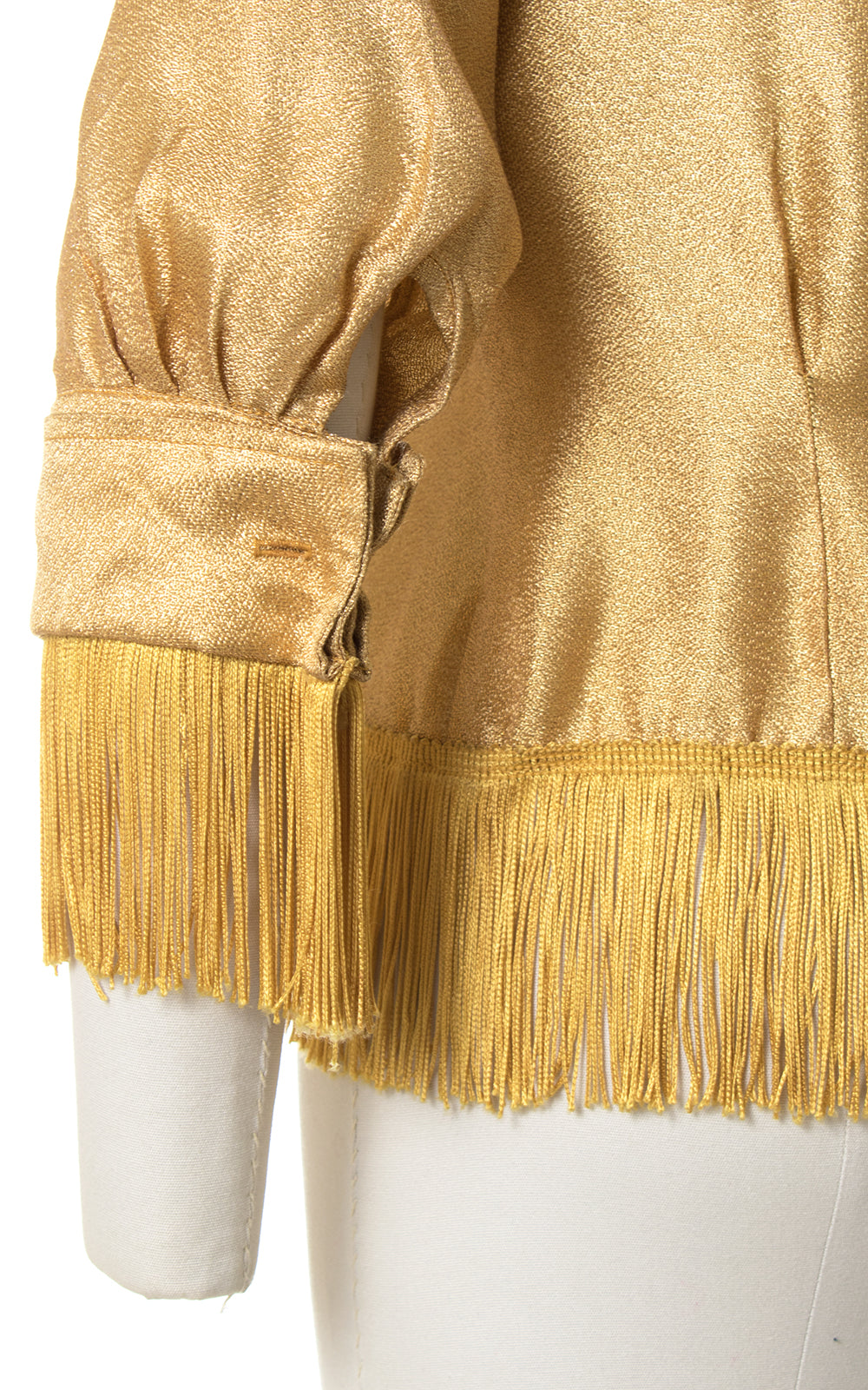 1950s Fringed Gold Lamé Western Blouse