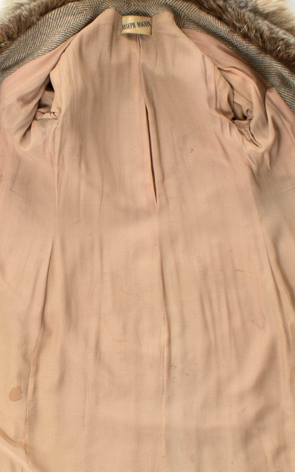 1940s Fur Trimmed Wool Coat