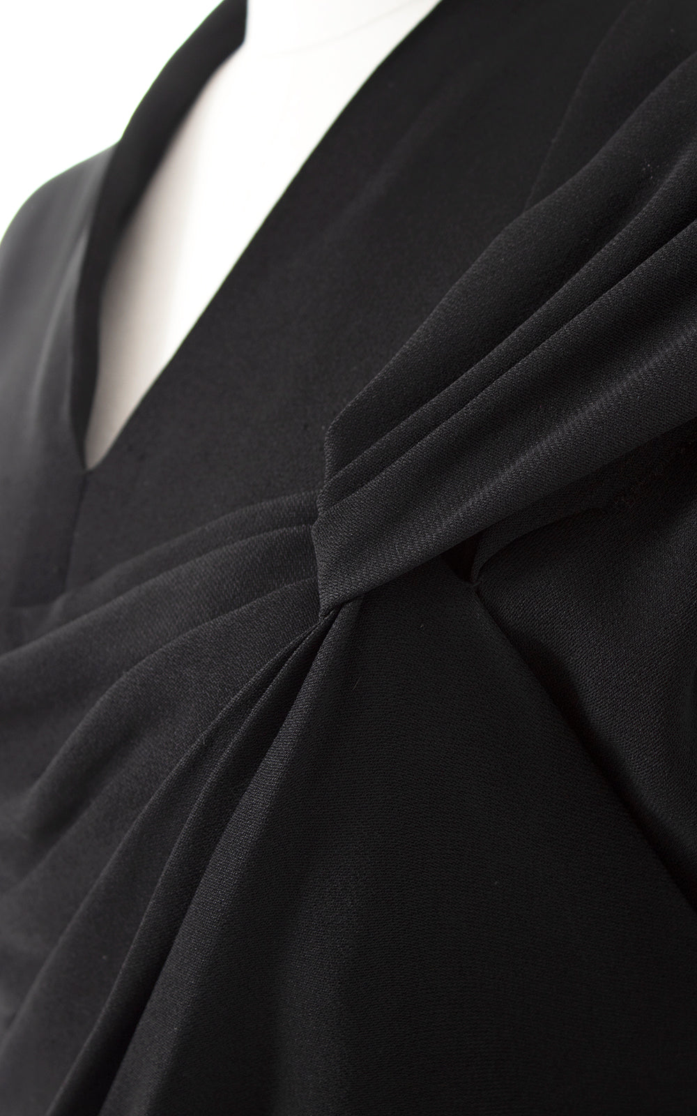 1940s DOROTHY O'HARA Black Rayon Draped Wiggle Dress | small