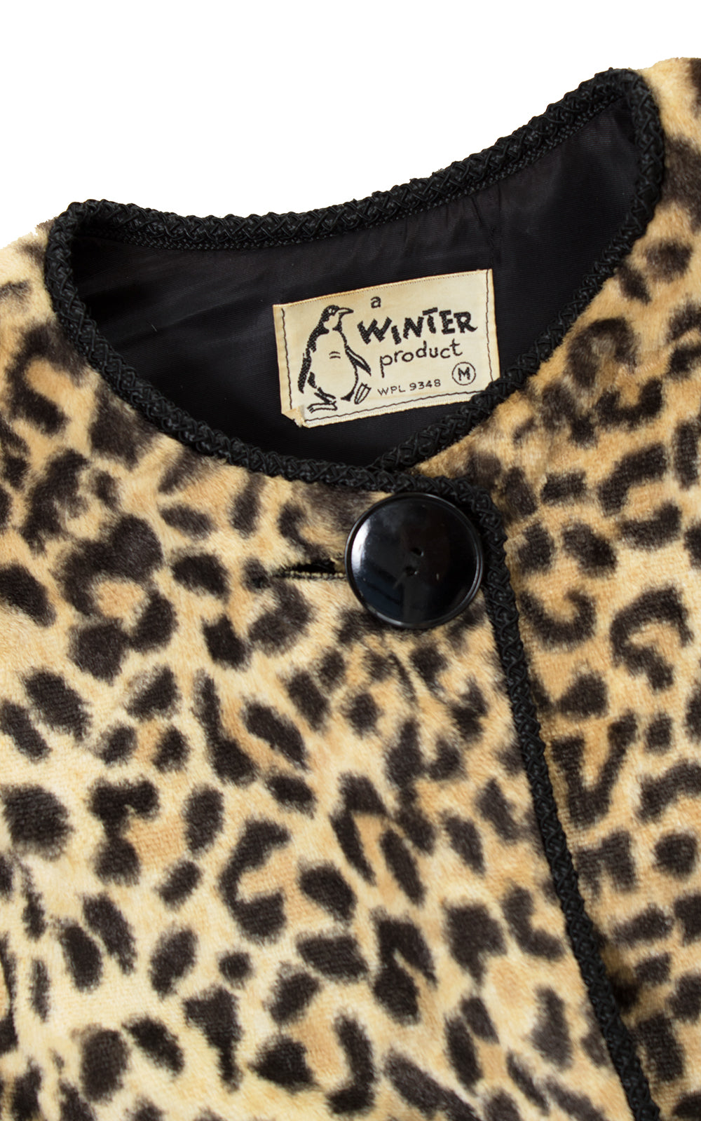 1960s Leopard Print Faux Fur Cropped Jacket