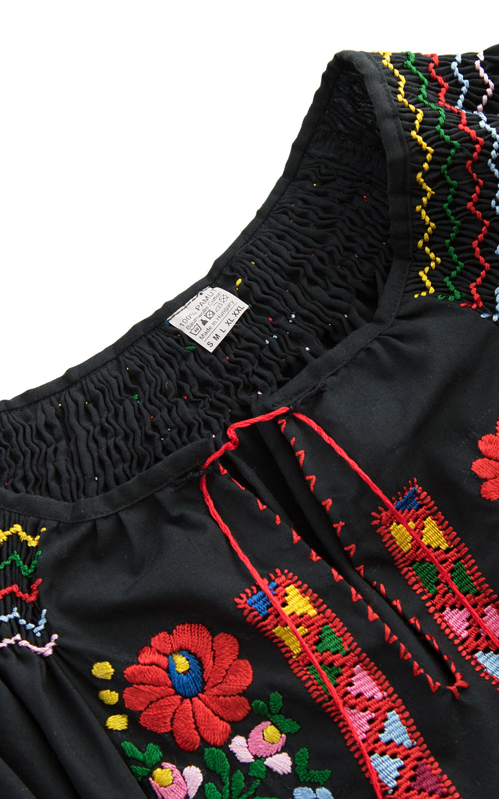 1930s Style Floral Embroidered Peasant Top