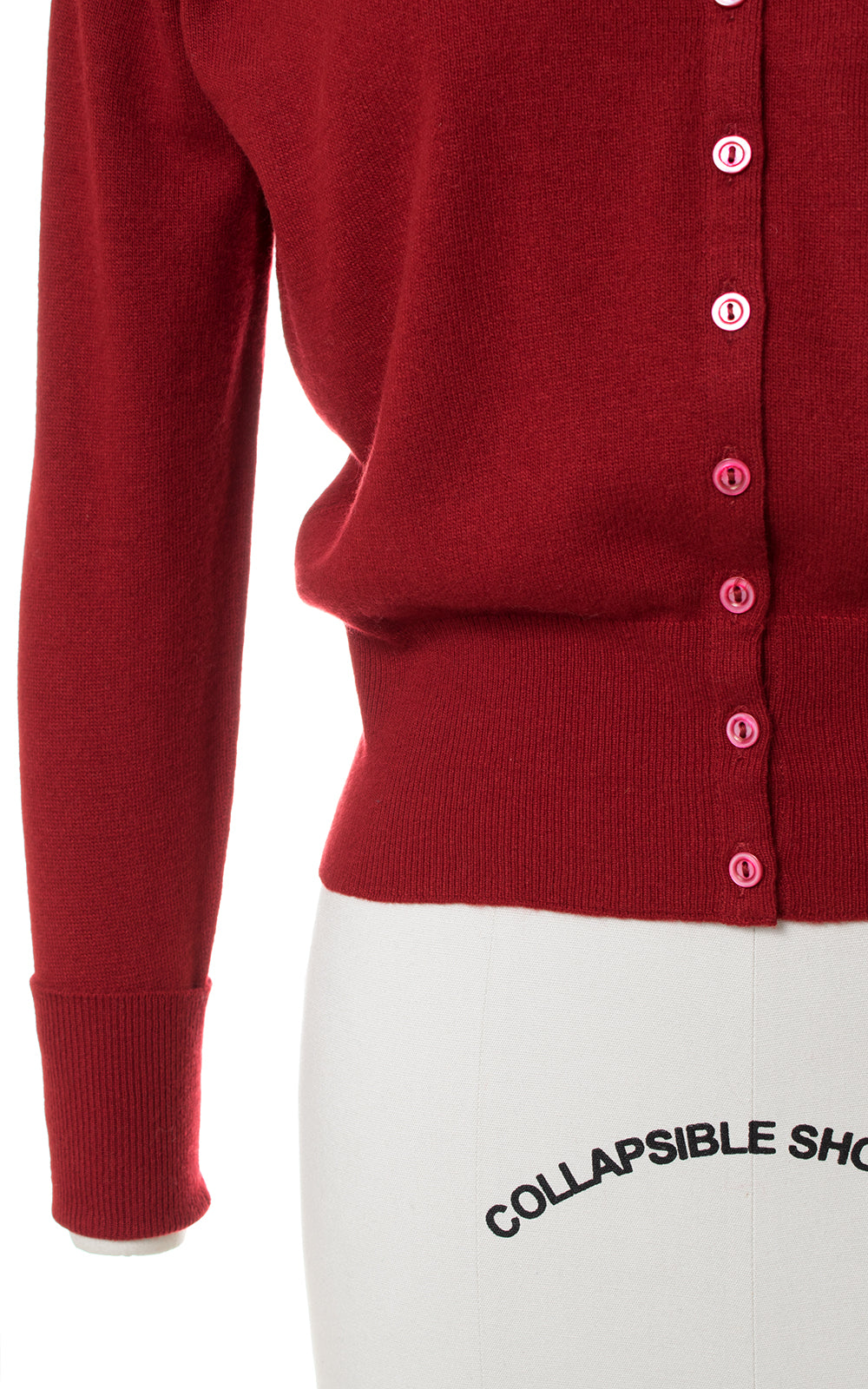 1950s Dark Red Cashmere Cardigan