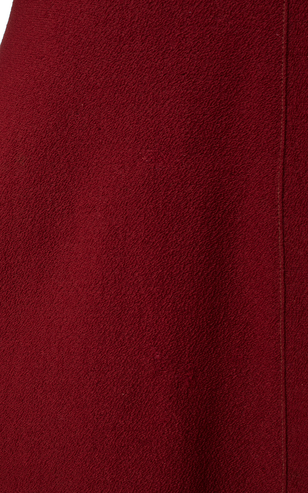 1930s 1940s Fur Trim Burgundy Wool Princess Coat